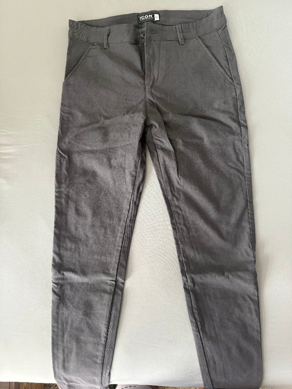 ICON Amsterdam Slim Chino Pants Lot of 3 Mens 32 Gray Olive Khaki Stretch